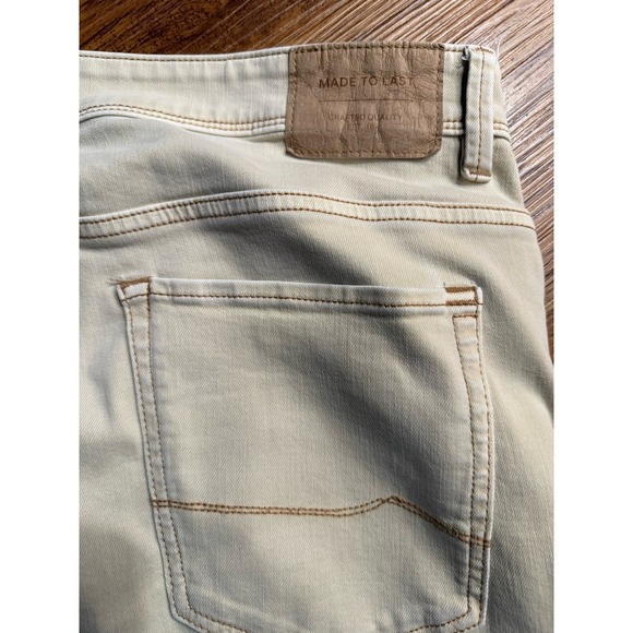 C&A Denim Sz 36x32 Mens Khaki Denim Stretch Pants Slim - Picture 5 of 6